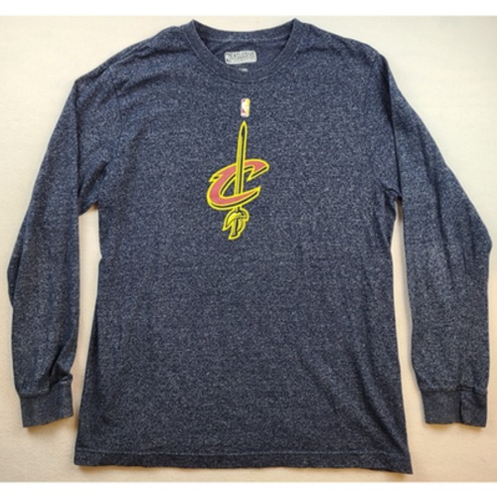 NBA Cleveland Cavaliers Long Sleeve Shirt Men's L Gray Performance Crew Neck